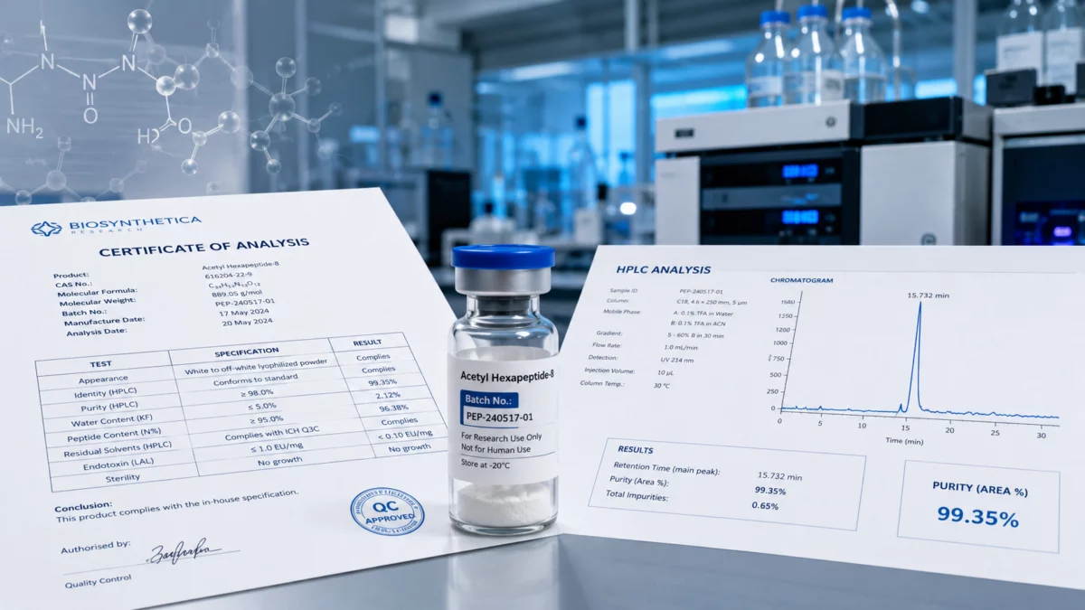 certificate of analysis coa for peptide research