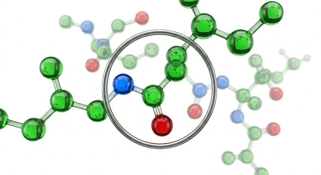 5 Proven Advantages of Using the Best Research Peptides UK for Scientific Studies peptide bond linkage highlighted in molecular amino acid chain