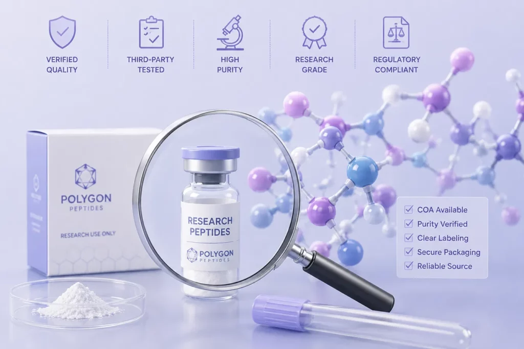 polygon peptides identify trusted research peptides uk coa available purity verified clear labeling
