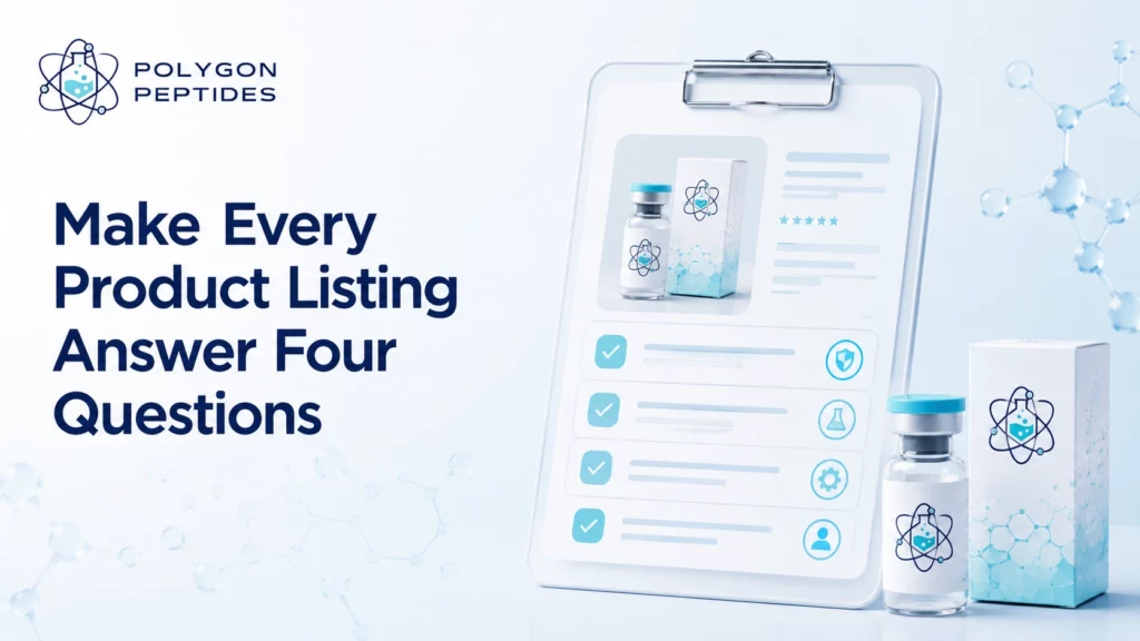 make every product listing answer four questions